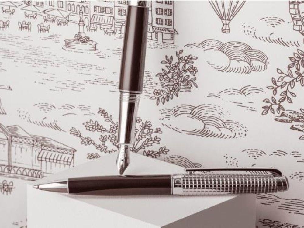 Stylo Plume Caran d'Ache Léman Toile de Jouy & Leather Case, CC4799.026