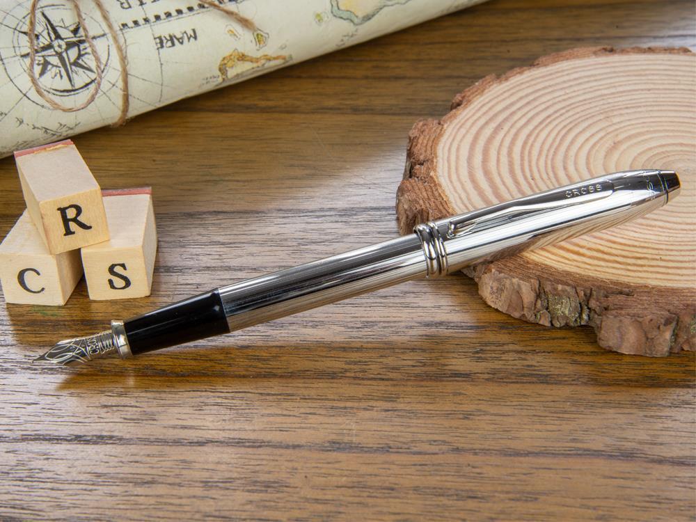 Stylo Plume Cross Townsend, Chrome, Argent, Poli, Résine, 536