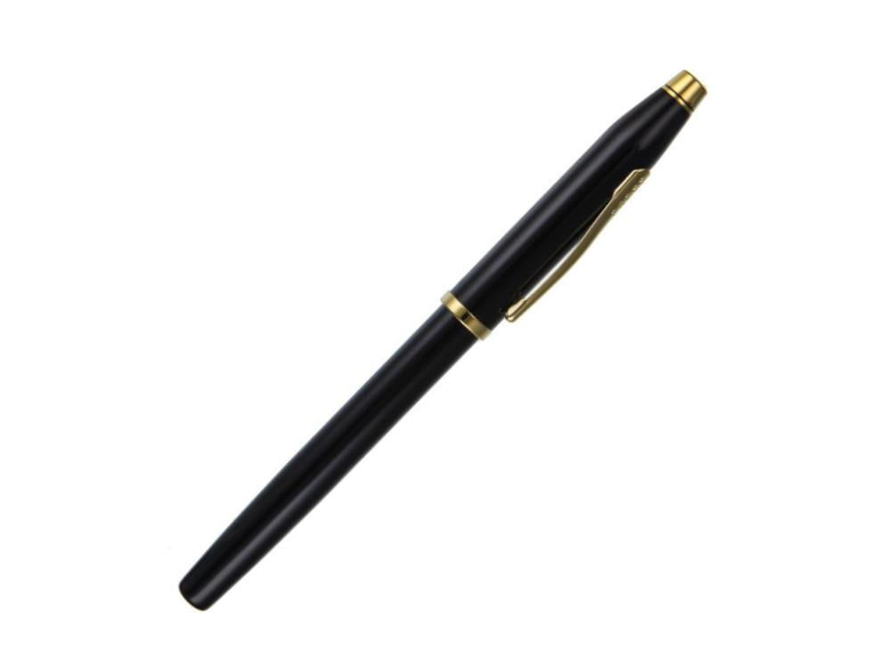 Stylo Plume Cross Century II, Laque, Noir, Plaqué Or 23K, Poli, 419-1