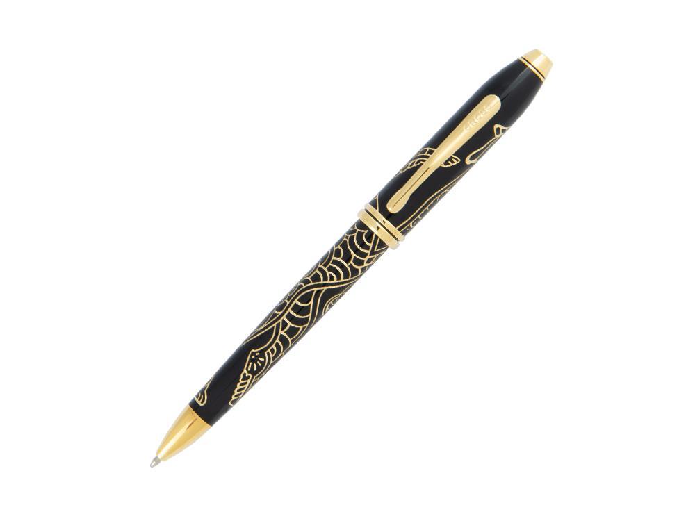 Stylo bille Cross Townsend Year of the Dog 2018, Laque, Noir, Or 23K, AT0042-54