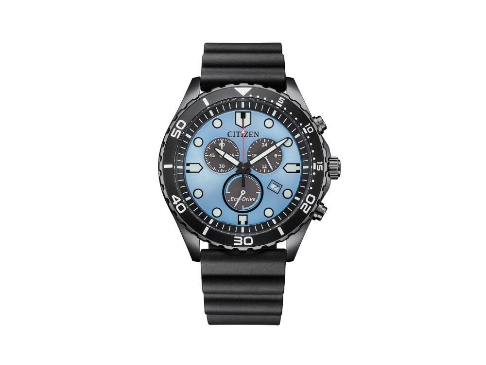 Montre à Quartz Citizen OF, Bleu, 43 mm, Bracelet en silicone, 10 atm,