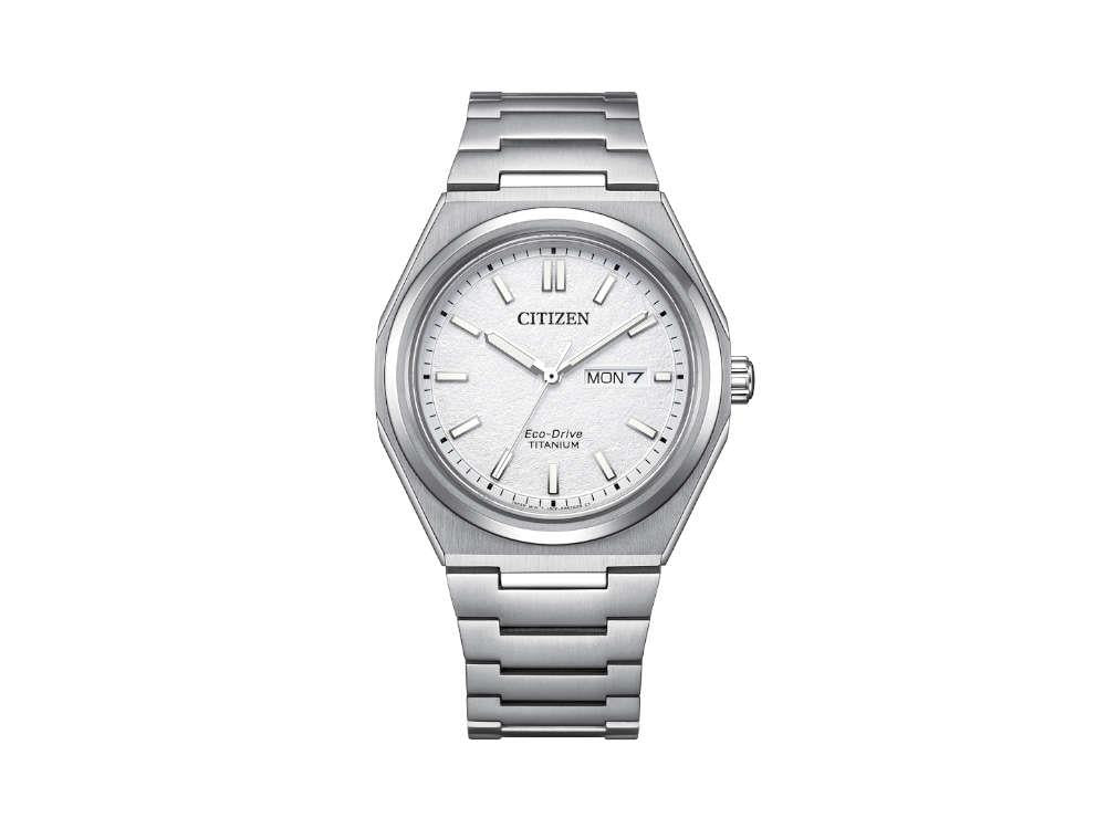 Montre à Quartz Citizen Super Titanium, 39.5 mm, Blanc, 10 atm, AW0130-85A