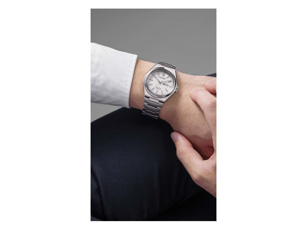 Montre à Quartz Citizen Super Titanium, 39.5 mm, Blanc, 10 atm, AW0130-85A