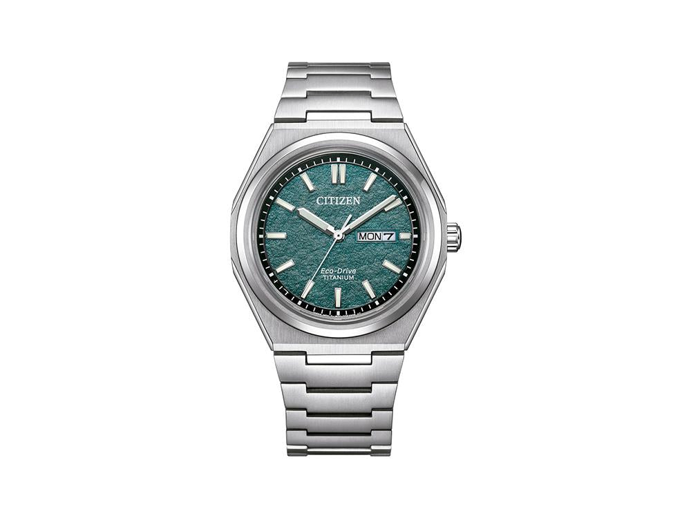 Montre à Quartz Citizen Super Titanium, 39.5 mm, Vert, 10 atm, AW0130-85X