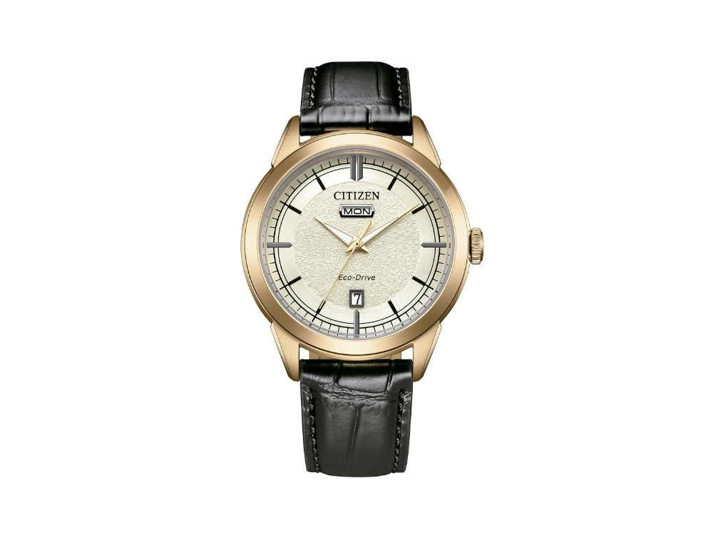 Montre à Quartz Citizen OF Elegant, Doré, 40.5 mm, Bracelet en cuir, AW0153-04A