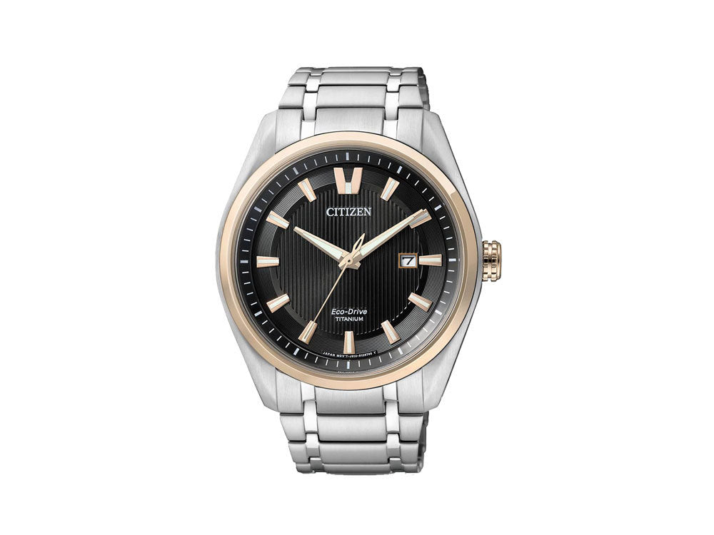 Montre à Quartz Citizen Super Titanium, Eco Drive J810, 42 mm, Noir, AW1244-56E