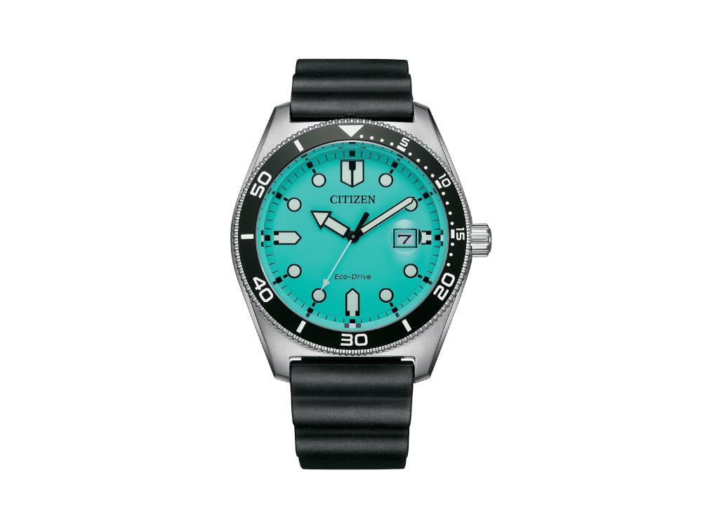 Montre à Quartz Citizen OF, Vert, 43 mm, Caoutchouc, 10 atm, AW1760-14X