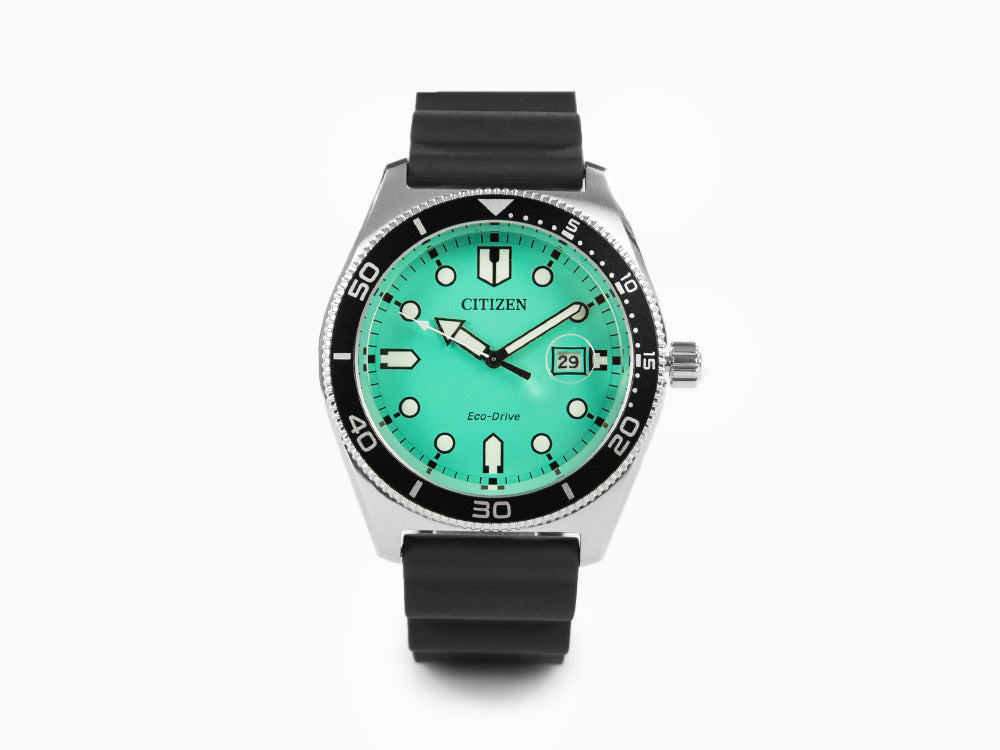 Montre à Quartz Citizen OF, Vert, 43 mm, Caoutchouc, 10 atm, AW1760-14X