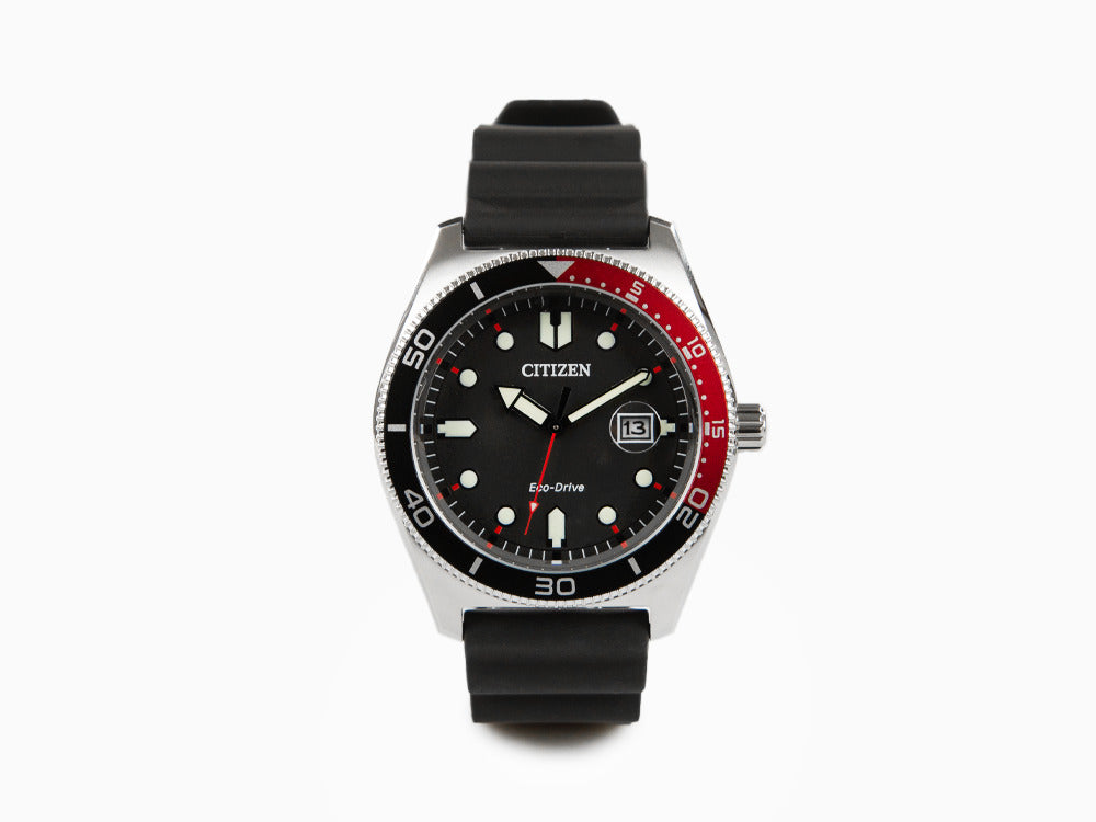 Montre à Quartz Citizen OF, Noir, 43 mm, Caoutchouc, 10 atm, AW1769-10E