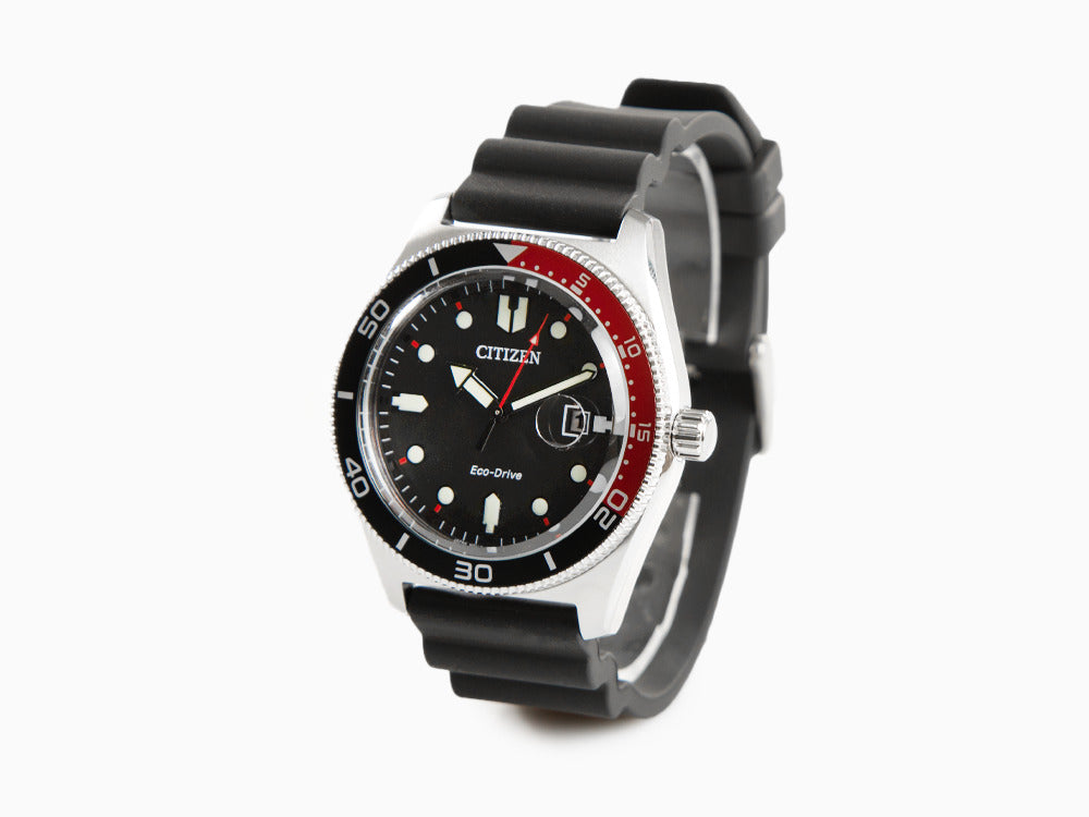 Montre à Quartz Citizen OF, Noir, 43 mm, Caoutchouc, 10 atm, AW1769-10E