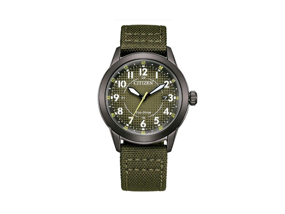 Montre à Quartz Citizen OF, Vert, 40 mm, Nylon, 10 atm, AW1877-09X