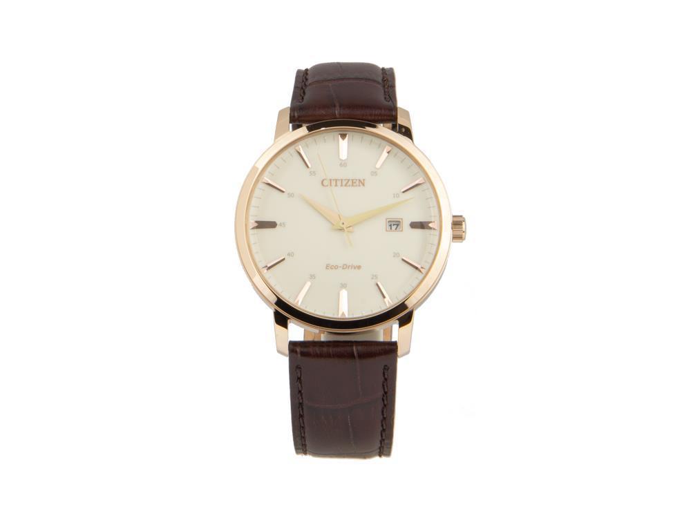 Montre à Quartz Citizen OF, Eco Drive E111, 40 mm, Bracelet en cuir,BM7463-12A