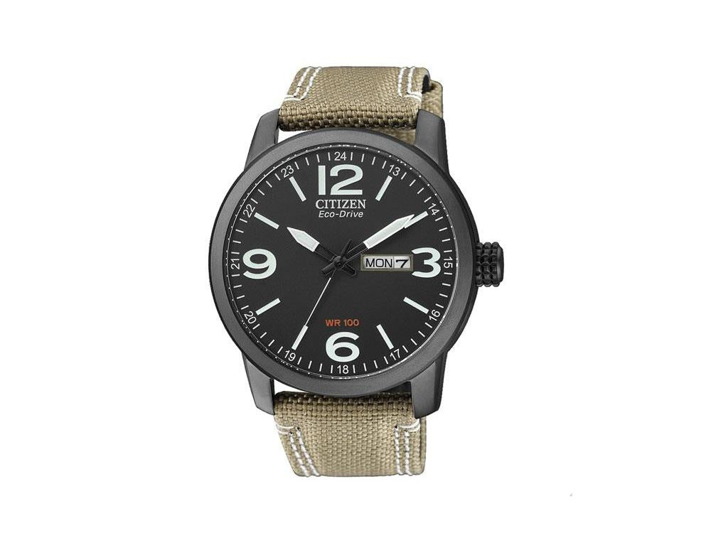 Montre à Quartz Citizen OF, Eco Drive, 42 mm, Bracelet en cuir, BM8476-23E