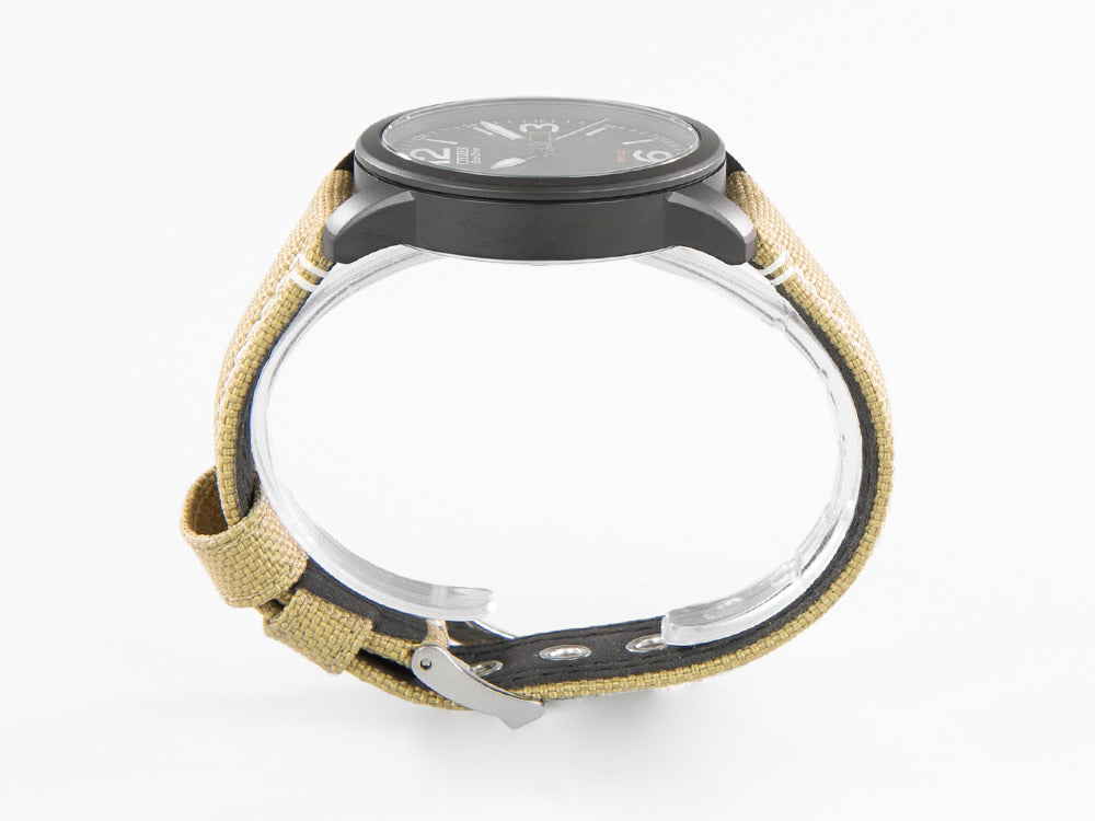 Montre à Quartz Citizen OF, Eco Drive, 42 mm, Bracelet en cuir, BM8476-23E