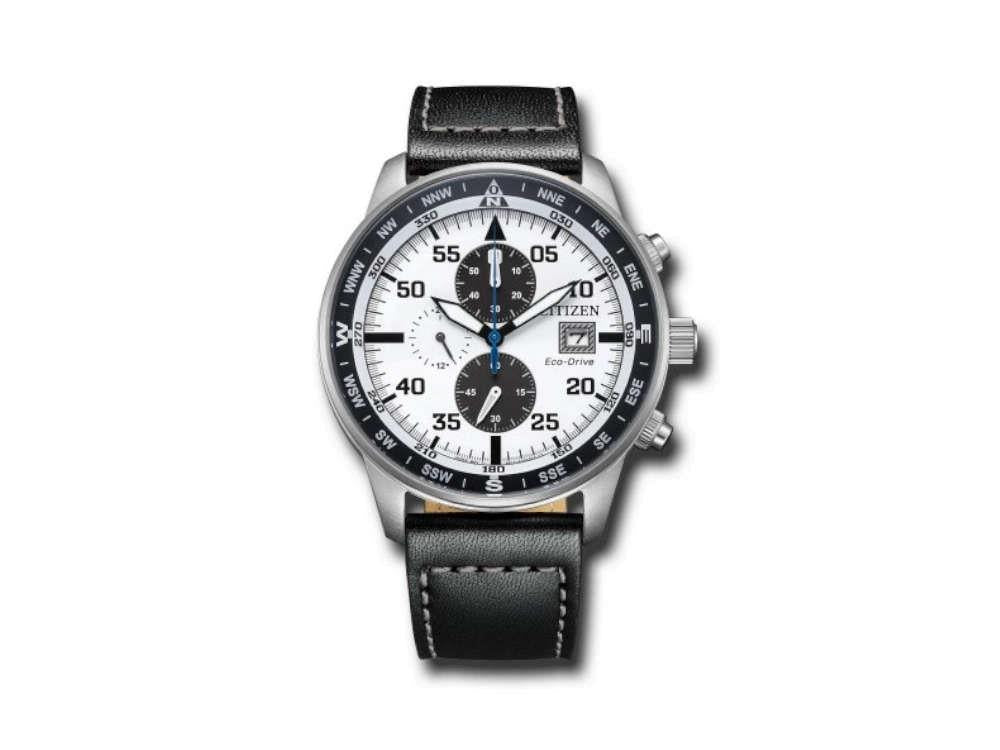 Montre à Quartz Citizen OF Aviator, Blanc, 44 mm, 10 atm, CA0880-07A