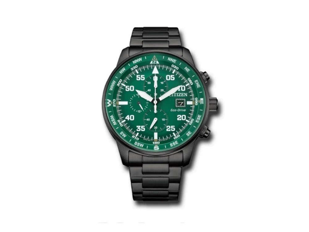 Montre à Quartz Citizen OF Aviator, Vert, 44 mm, 10 atm, CA0885-54X