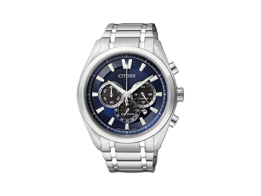 Montre Citizen Super Titanium, Eco Drive B620, 43 mm, Bleu, 10 atm, CA4010-58L