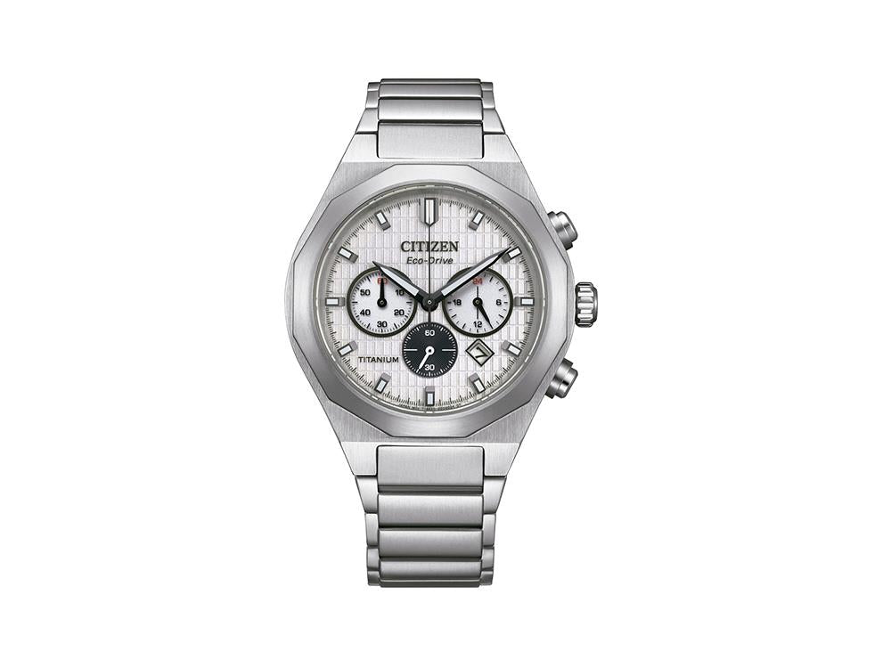 Montre à Quartz Citizen Super Titanium Zenshin Senkei, 41 mm, Blanc, CA4690-51A