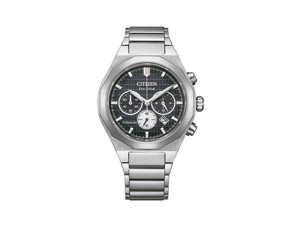 Montre à Quartz Citizen Super Titanium Zenshin Senkei, 41 mm, Noir, CA4690-51E