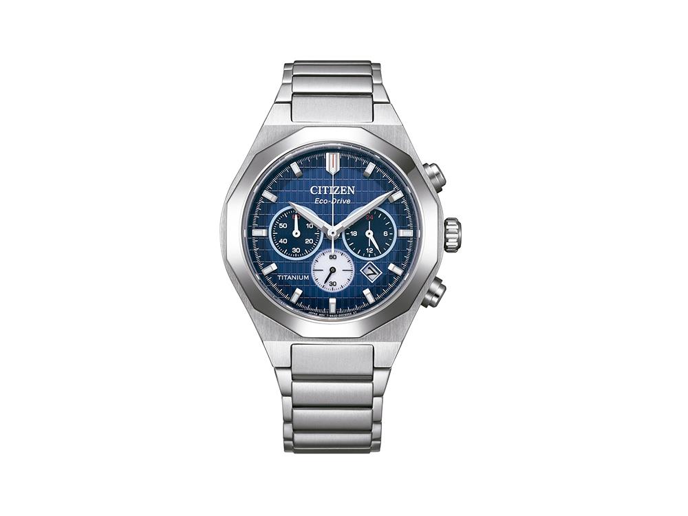 Montre à Quartz Citizen Super Titanium Zenshin Senkei, 41 mm, Bleu, CA4691-59L