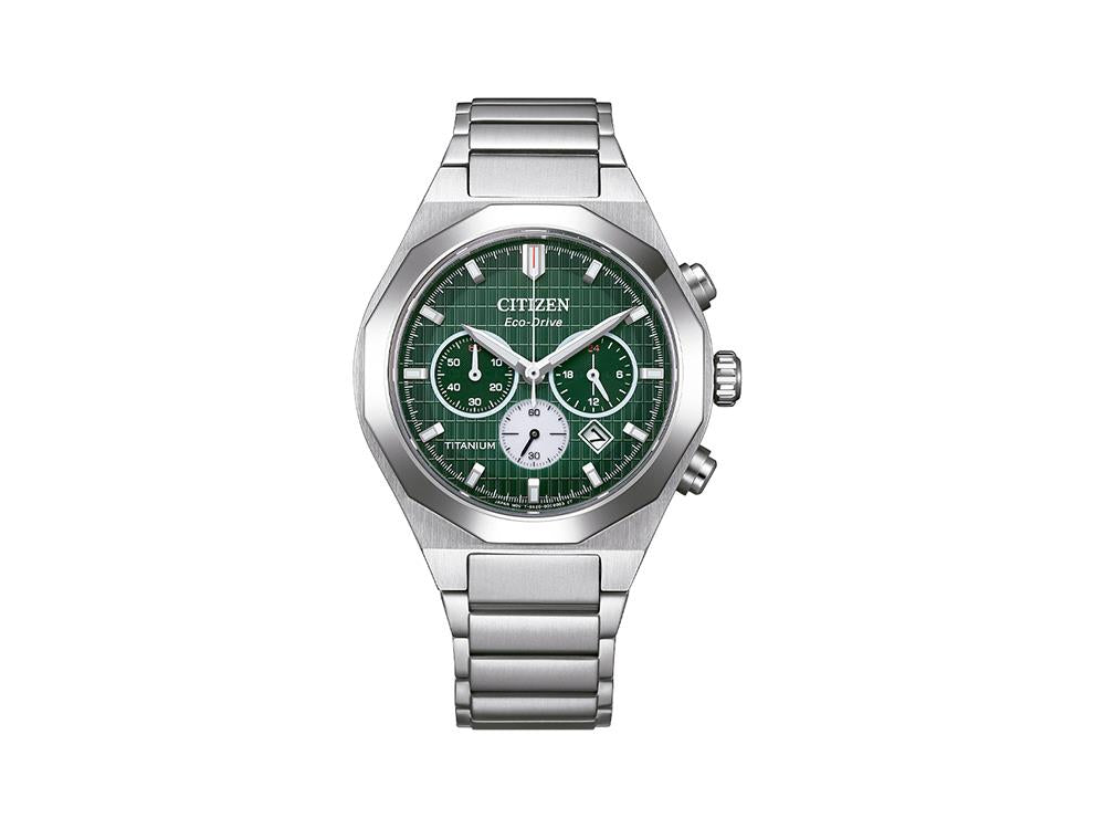 Montre à Quartz Citizen Super Titanium Zenshin Senkei, 41 mm, Vert, CA4691-59X
