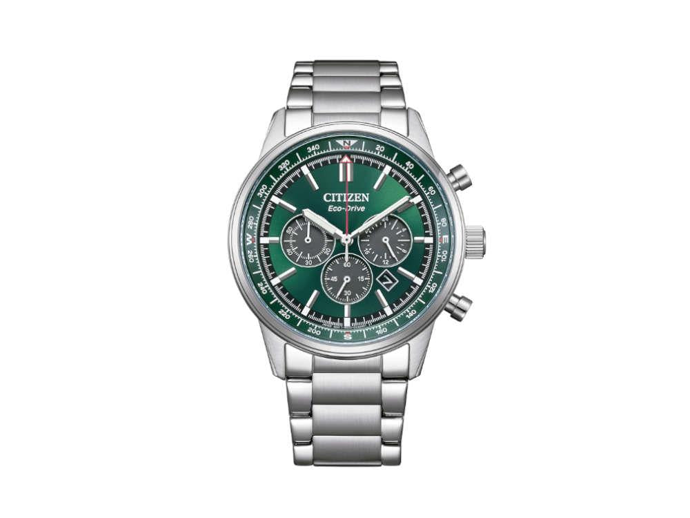 Montre à Quartz Citizen OF Chrono Pilot, Vert, 42 mm, 10 atm, CA4720-52X