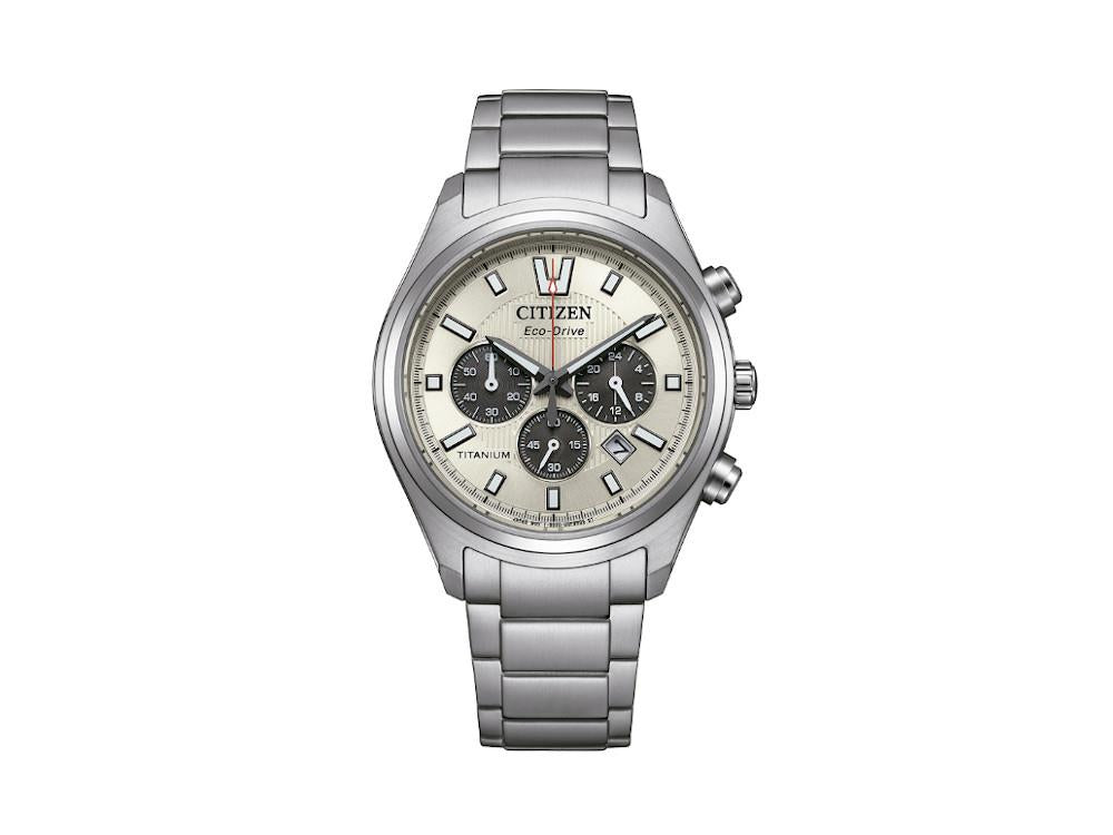 Montre à Quartz Citizen Super Titanium Chrono, 40 mm, Beige, 10 atm, CA4750-51A