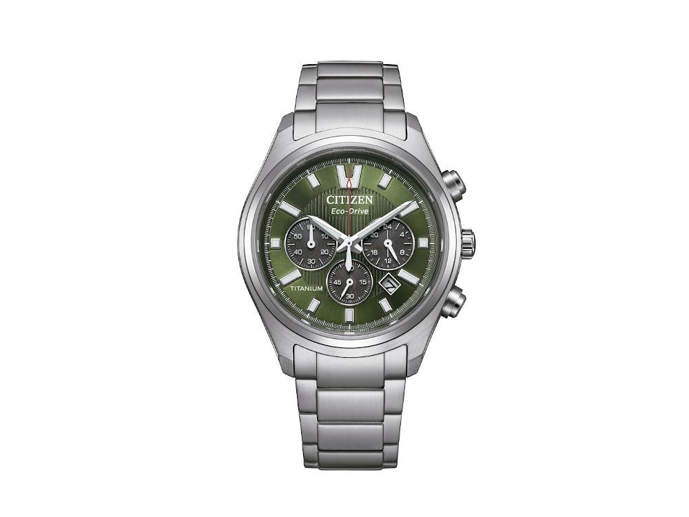 Montre à Quartz Citizen Super Titanium Chrono, 40 mm, Vert, CA4750-51X