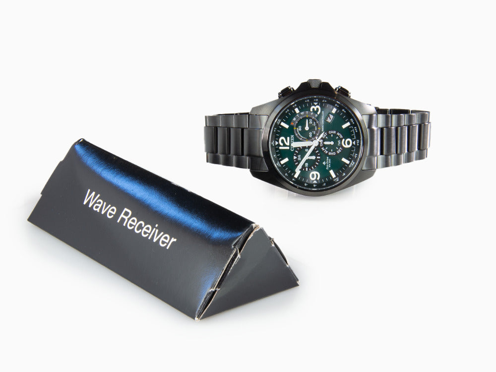 Montre à Quartz Citizen Radio Controlled Crono Pilot, 45,4mm, Vert, CB5925-82X