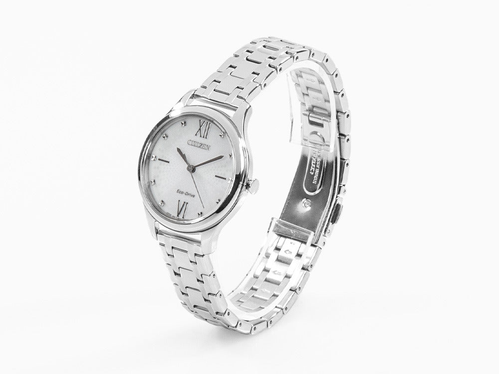 Montre à Quartz Citizen Lady OF, Eco Drive E031, 32 mm, 5 atm, Blanc, EM0500-73A