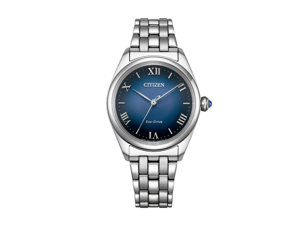 Montre à Quartz Citizen Lady, Eco Drive E031, 33 mm, Bleu, EM1140-80L