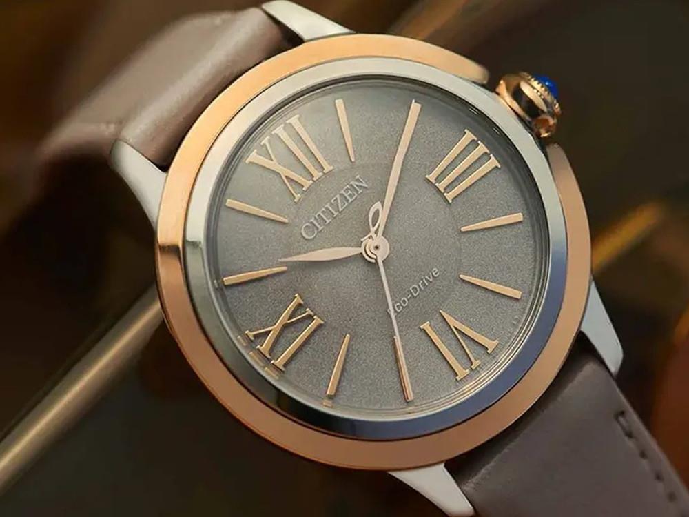 Montre à Quartz Citizen Lady, Eco Drive E031, 31.5 mm, Marron, EM1166-01Z