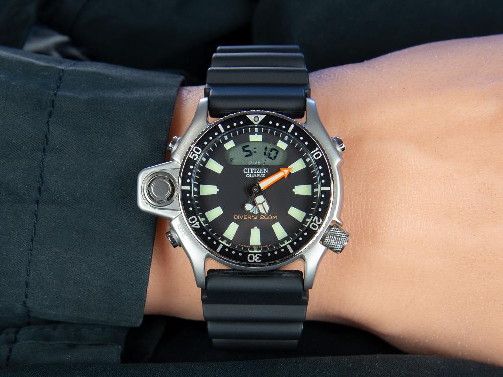 Montre à Quartz Citizen Promaster Aqualand I, 50.70 mm, Noir, 20 atm, JP2000-08E