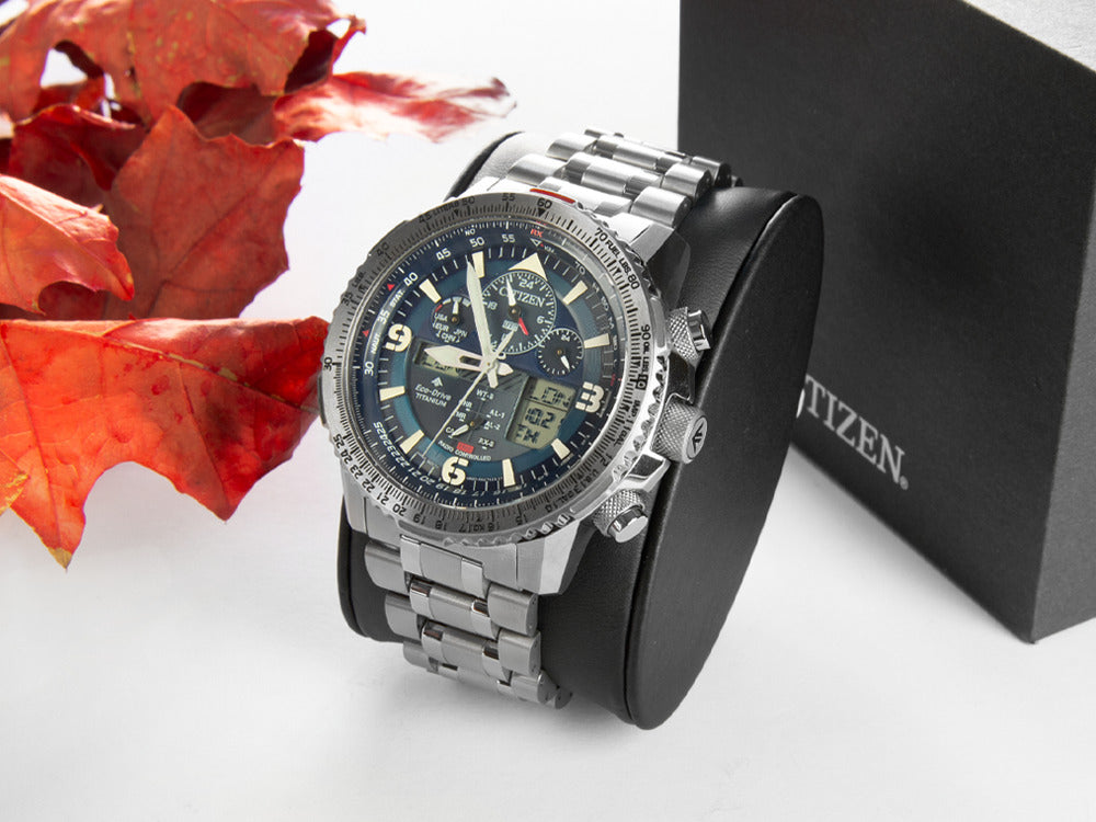 Montre à Quartz Citizen Radio Controlled, Eco Drive, Bleu, 20 atm, JY8100-80L