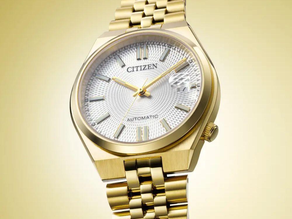 Montre Automatique Citizen Tsuyosa 60, Citizen 8310, 37 mm, Blanc, NK0032-56A