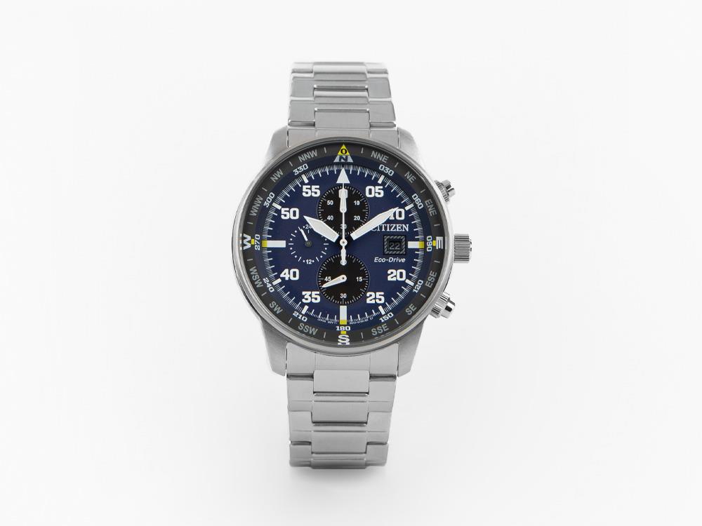 Montre à Quartz Citizen OF Crono Aviator, Eco Drive B612, 44 mm, CA0690-88L