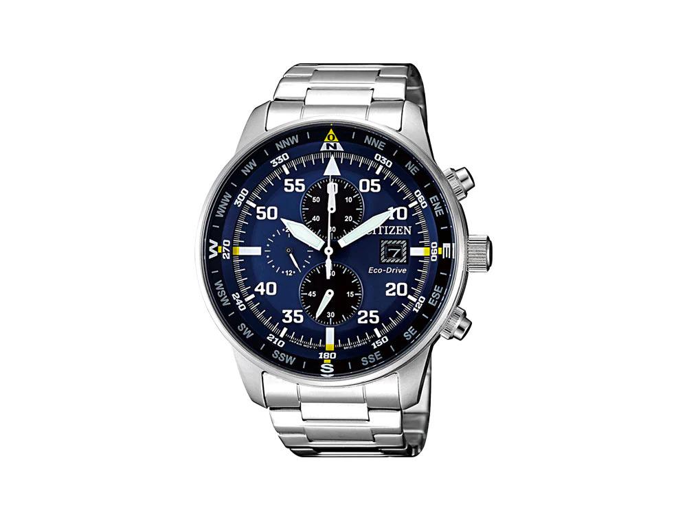 Montre à Quartz Citizen OF Crono Aviator, Eco Drive B612, 44 mm, CA0690-88L