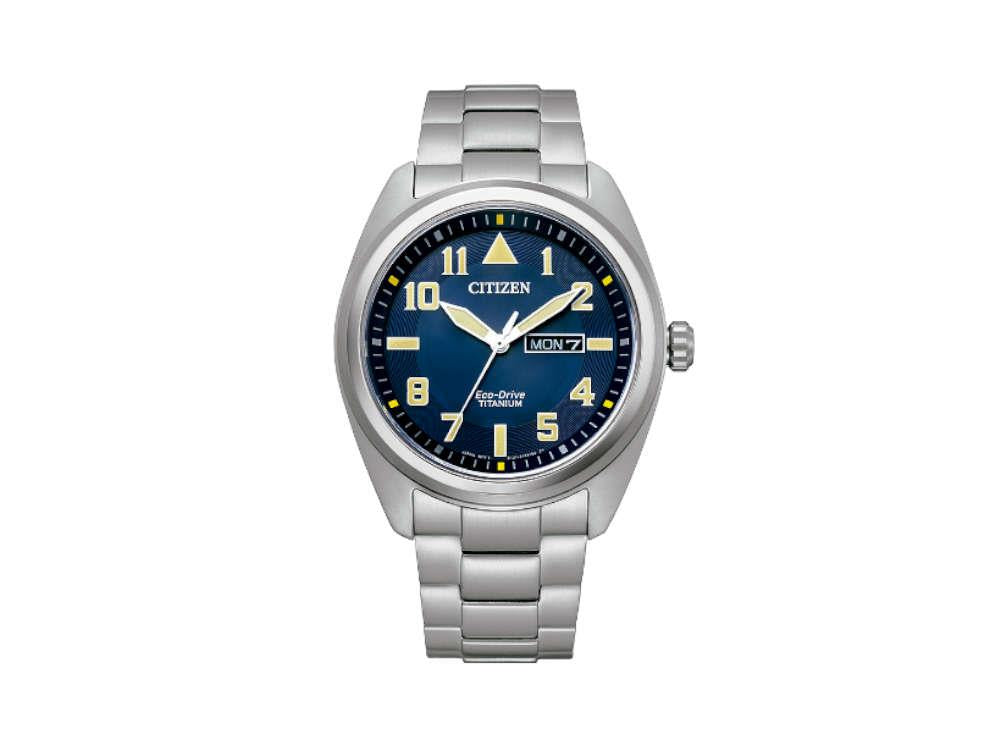 Montre à Quartz Citizen Super Titanium, Eco Drive E101, 42 mm, Bleu, BM8560-88L