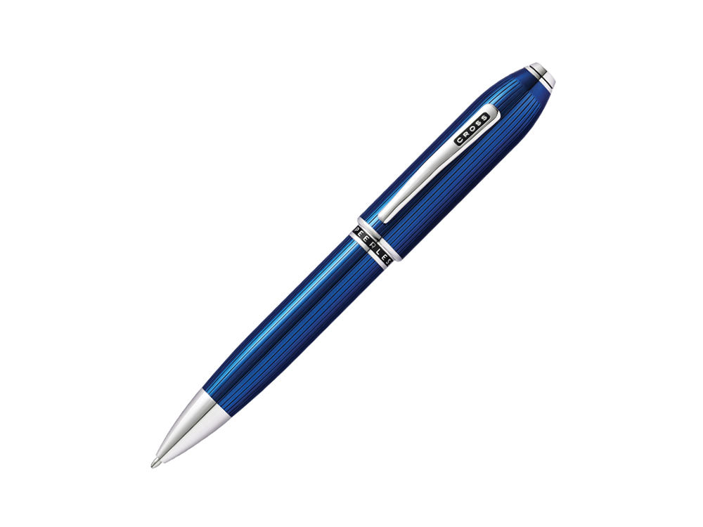 Stylo bille Cross Peerless, Laque, Bleu, Poli, Attributs platine, AT0702-14