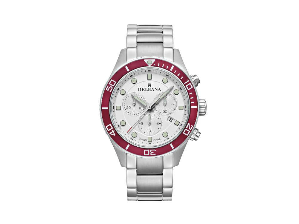 Montre Quartz Delbana Sports Mariner Chronograph, Argent, 42mm, 41701.718.6.066