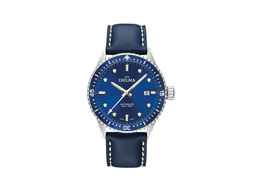Montre Automatique Delma Diver Cayman, Bleu, 42 mm, 41601.706.6.041