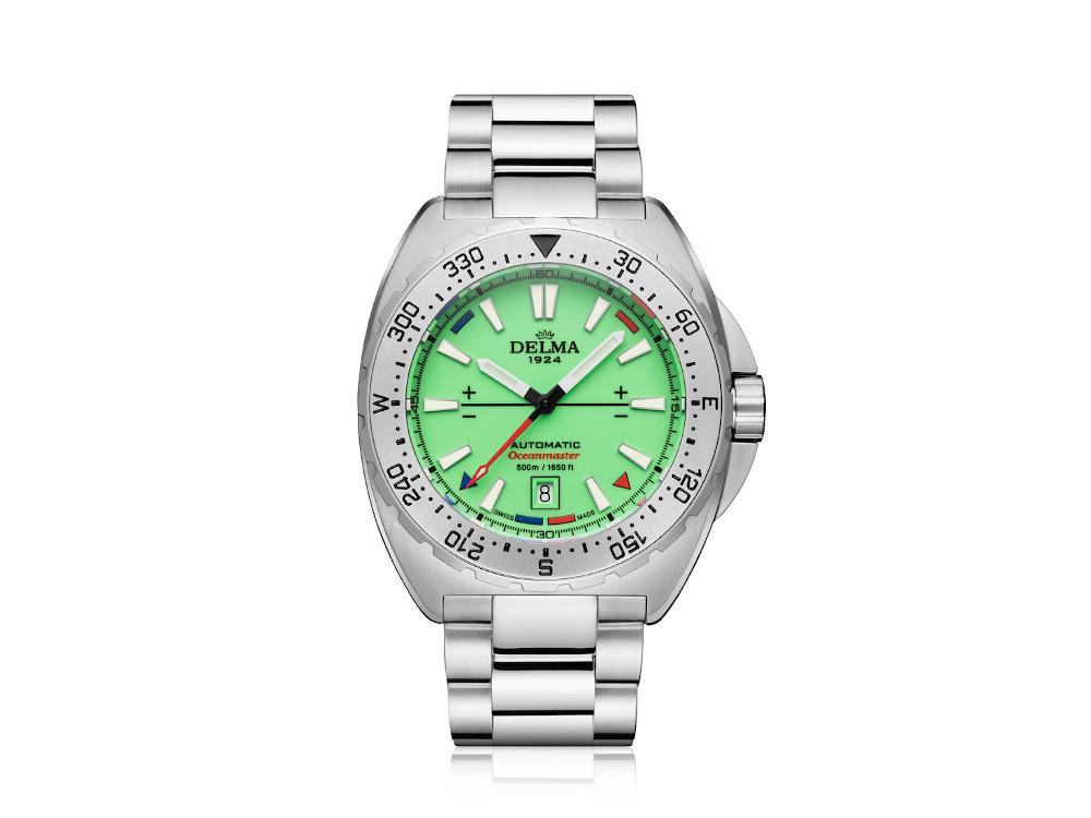 Montre Automatique Delma Diver Oceanmaster Lume, Vert, 44 mm, 41701.670.6.149