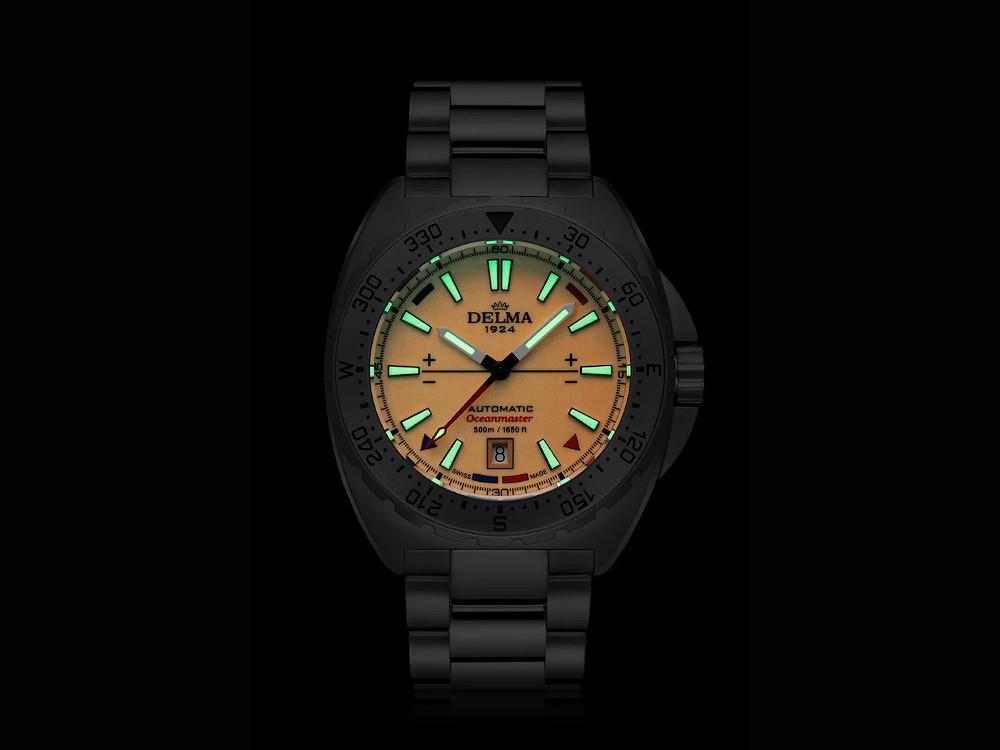 Montre Delma Diver Oceanmaster Lume, Orange, 44 mm, 41701.670.6.159