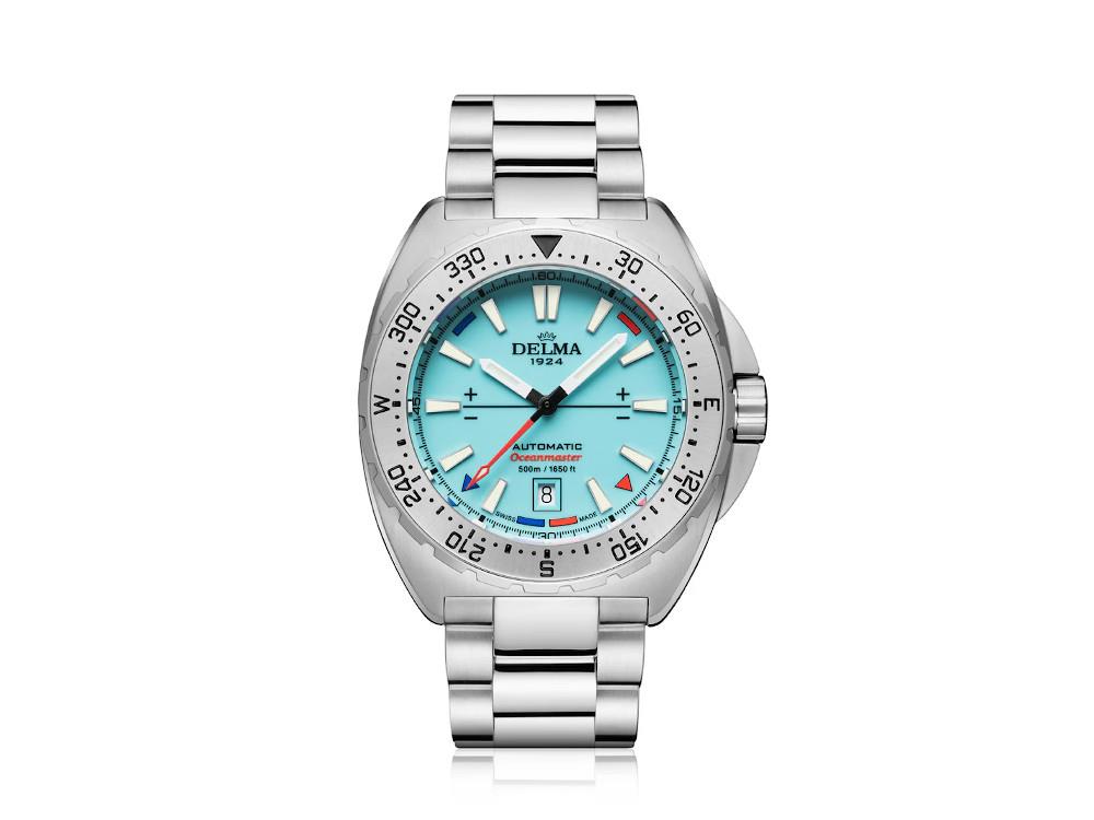 Montre Automatique Delma Diver Oceanmaster Lume, Bleu, 44 mm, 41701.670.6.199