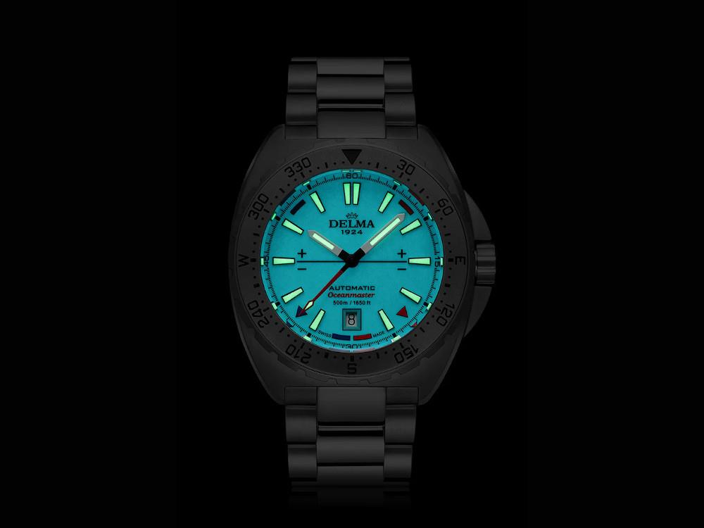 Montre Automatique Delma Diver Oceanmaster Lume, Bleu, 44 mm, 41701.670.6.199
