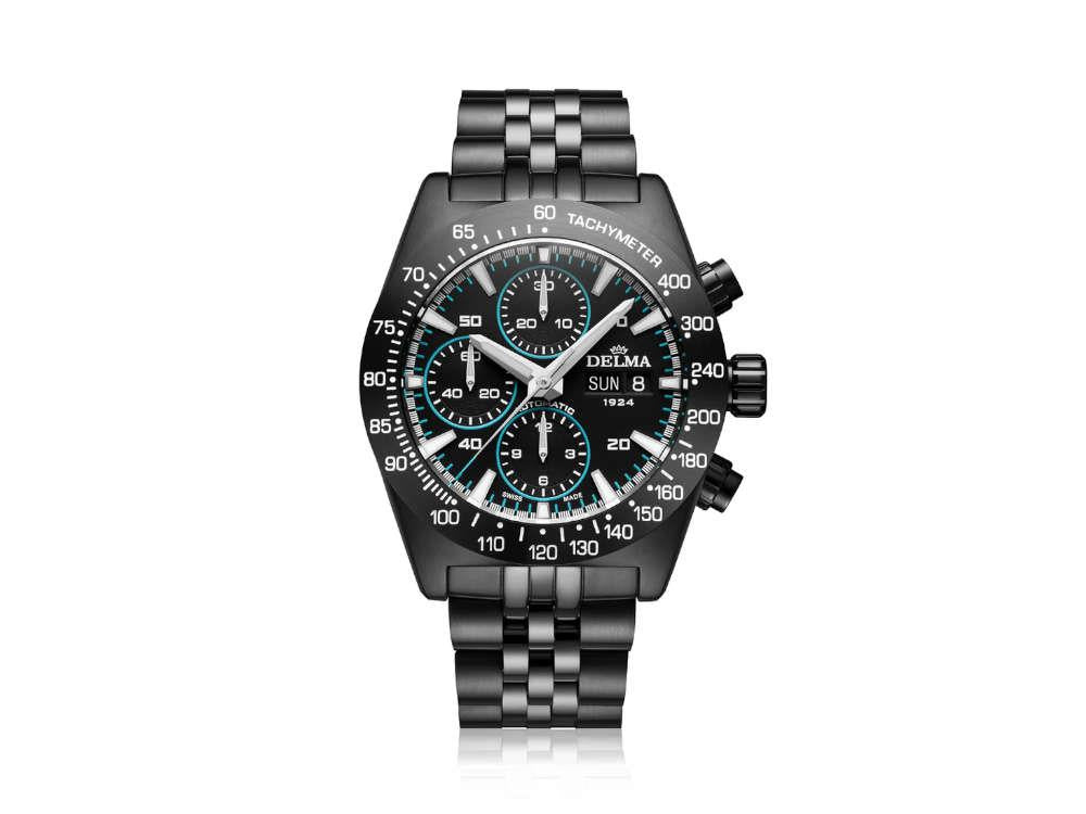 Montre Automatique Delma Montego Black Edition, DLC, Noir, 42mm, 44701.732.6.033
