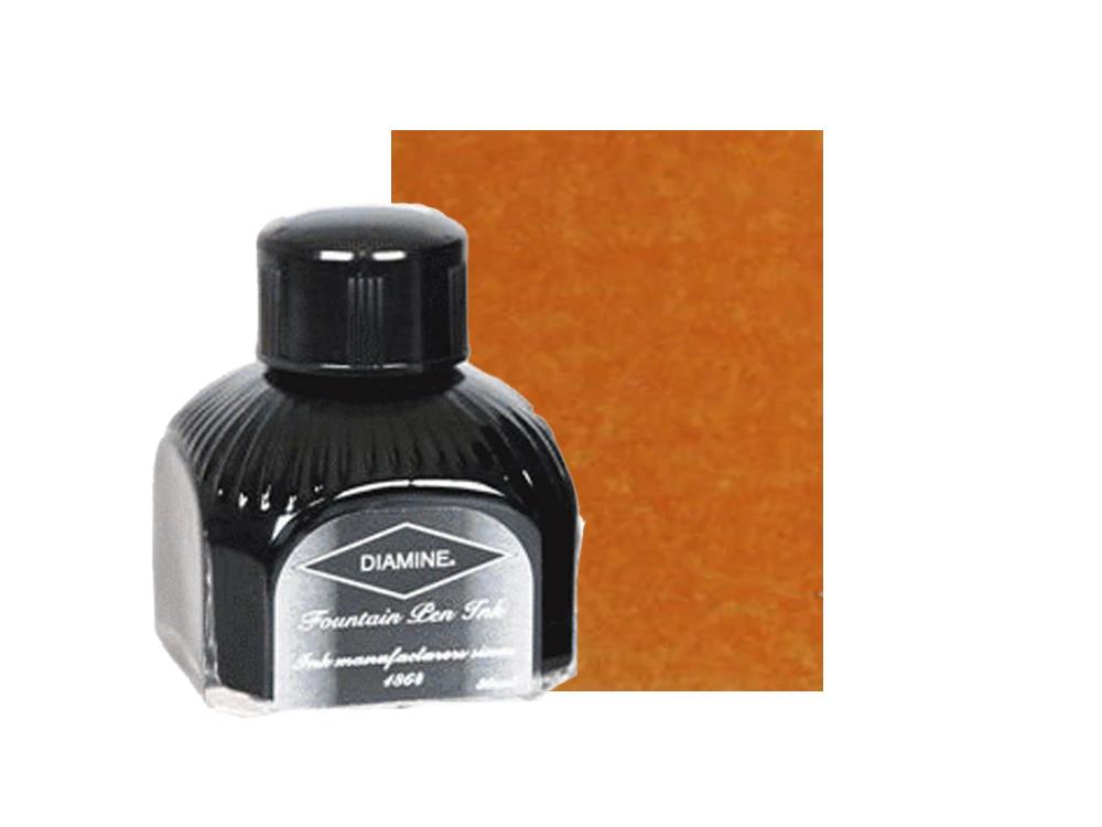 Encrier Diamine, 80ml., Autumn Oak, Orange, Bouteille en verre italien