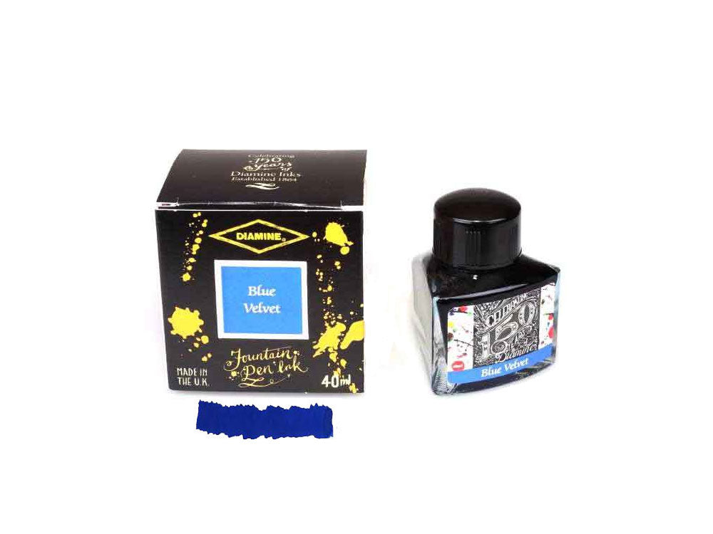 Encrier Diamine 1864 Blue Velvet, 150 Anniversaire, 40ml, Verre