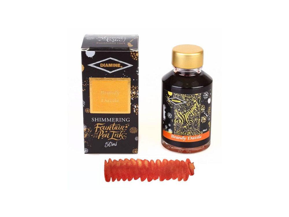 Encrier Diamine Shimmering Brandy Dazzle, 50ml, Verre