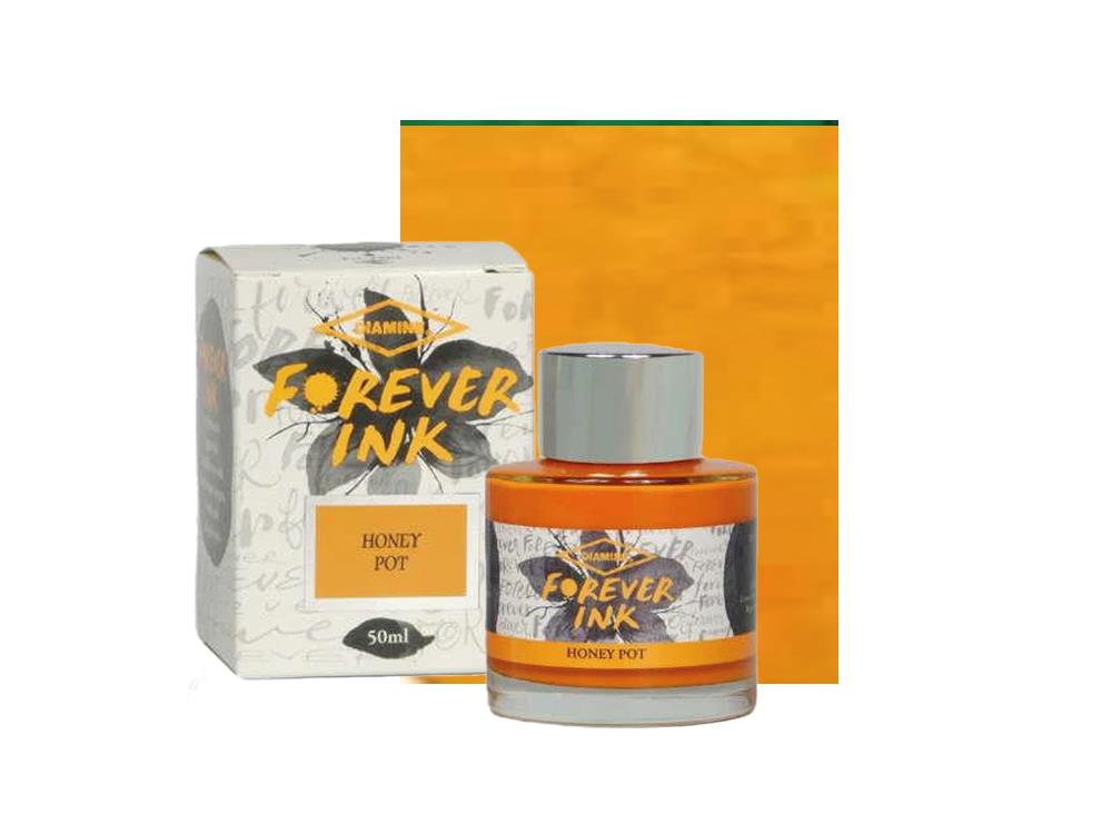 Encrier Diamine Forever Ink Collection- Encre permanente Honey Pot, Orange, 50ml